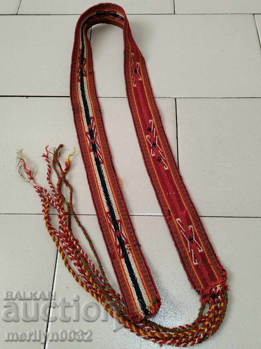 Old hand-woven belt from the beginning of the 20th century, costume, length 1.50 meters - 7 Old hand-woven belt from the beginning of the 20th century, costume, length 1.50 meters - 7