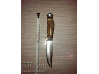 Knife blade dagger Solingen Germany horn handle leather sheath