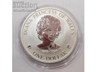 Silver 1 Dollar Lady Diana 1997 Cook Islands