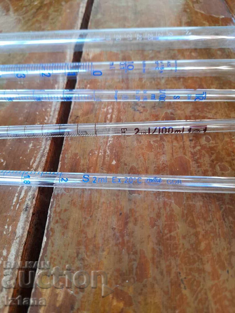 Old glass pipettes with price 65.00 BGN | € 33.23 Old glass pipettes with price 65.00 BGN | € 33.23
