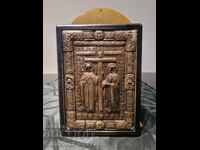 Beautiful antique silver icon of Saints Constantine and Helena