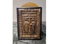 Frumoasa icoana antica din argint a Sfintilor Constantin si Elena