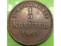 1/2 Kreuzer 1862 Germania Württemberg