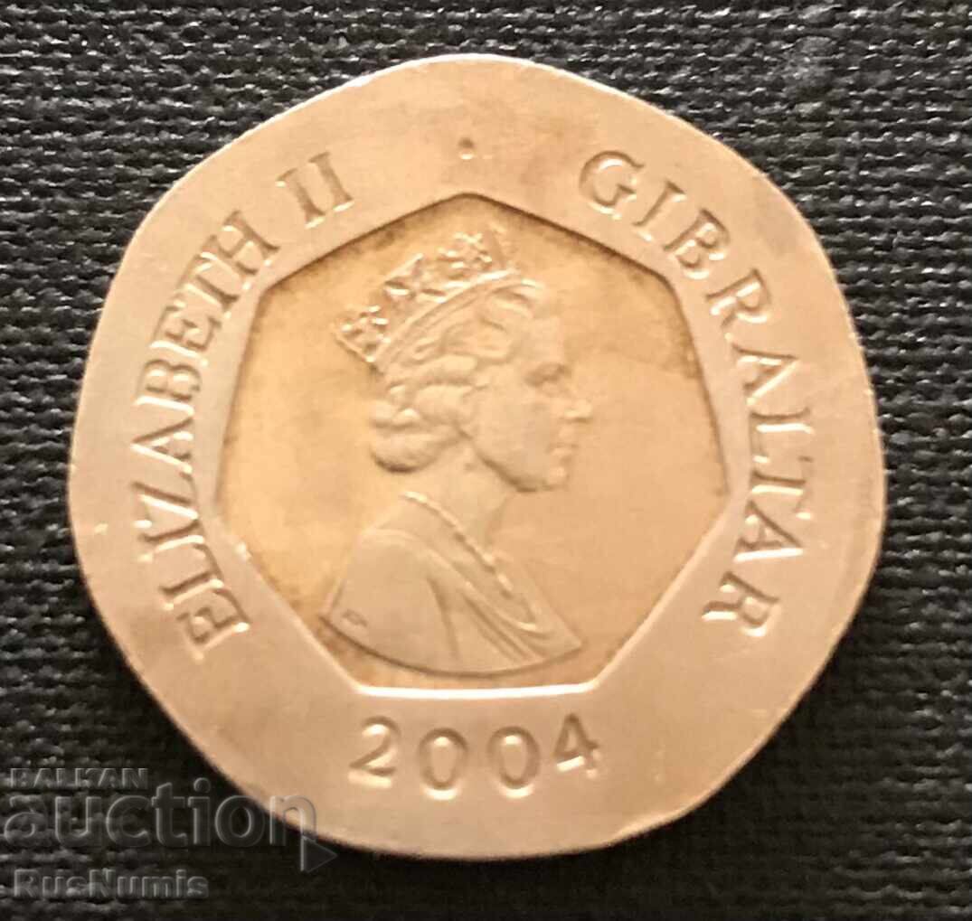 Gibraltar.20 pence 2004.The Conquest of Gibraltar. with price 4.00 BGN | € 2.05