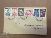 old envelope 1934 Berkovitsa many stamps Shipka recommended