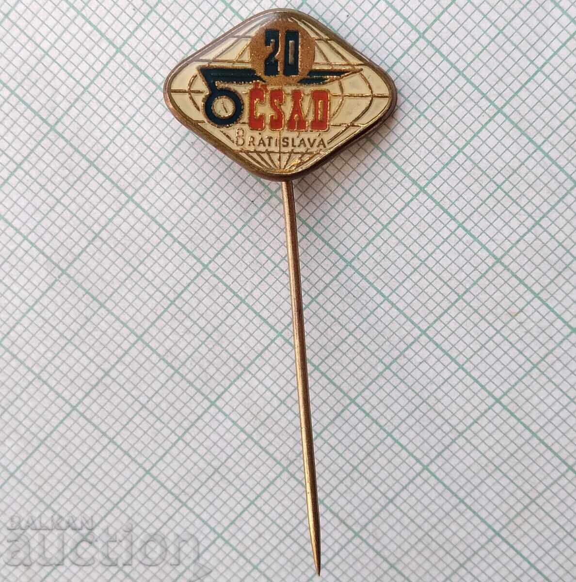 18243 Badge - 20 years of transport company CSAD Bratislava with price 1.00 BGN | € 0.51 18243 Badge - 20 years of transport company CSAD Bratislava with price 1.00 BGN | € 0.51