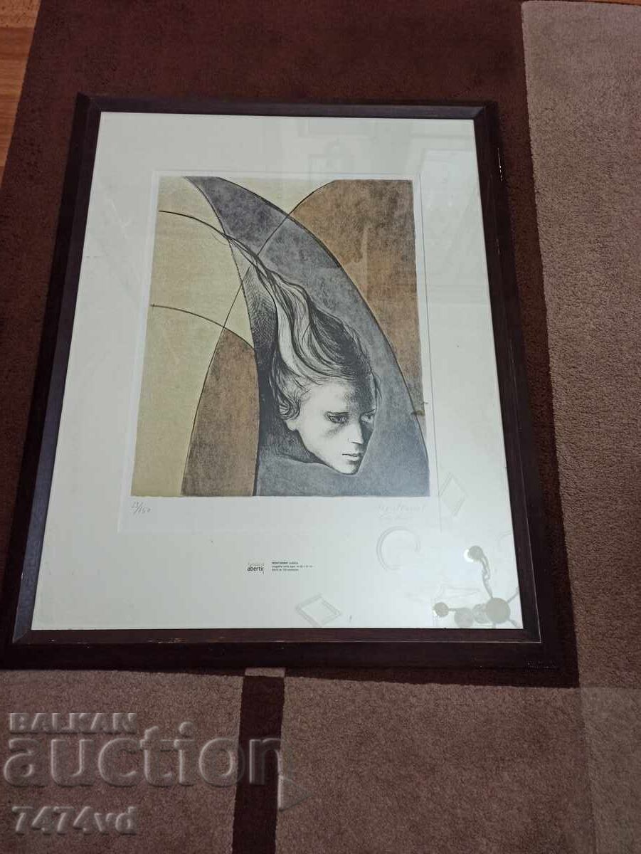 A VERY LARGE COLORED LITHOGRAPH OF MONTSERAT GUDIOL - 5 A VERY LARGE COLORED LITHOGRAPH OF MONTSERAT GUDIOL - 5