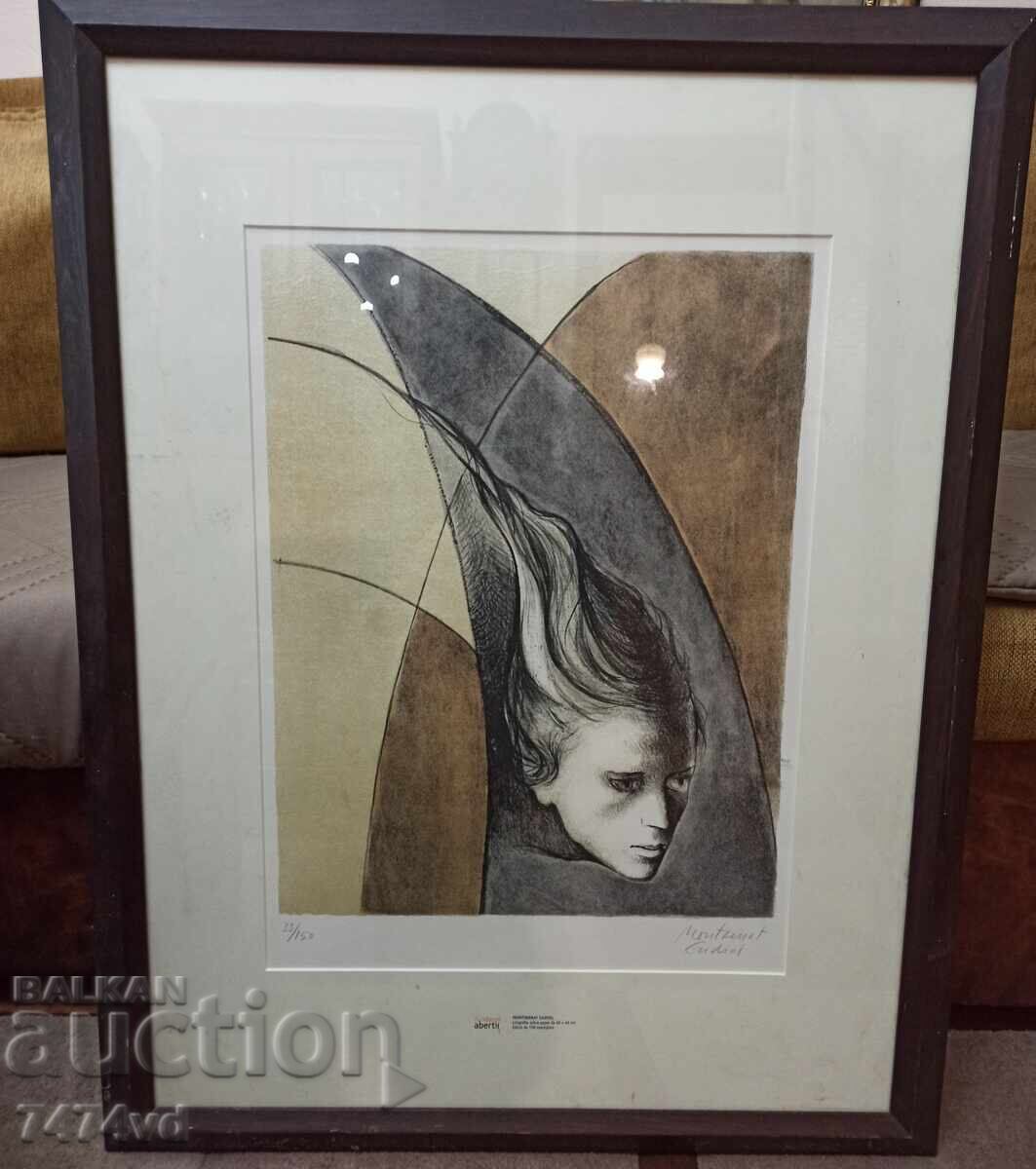 A VERY LARGE COLORED LITHOGRAPH OF MONTSERAT GUDIOL A VERY LARGE COLORED LITHOGRAPH OF MONTSERAT GUDIOL