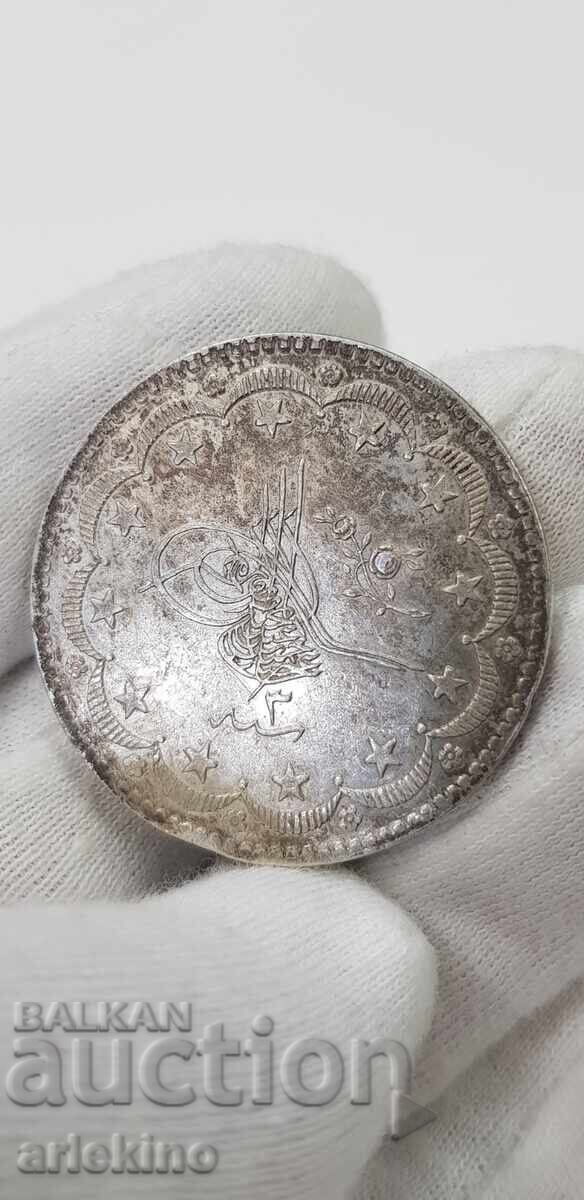 Auction Collectible Turkish-Ottoman coin 20 kurus - silver Auction Collectible Turkish-Ottoman coin 20 kurus - silver