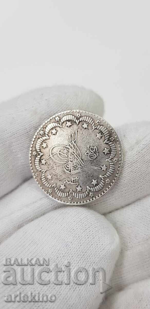 Collectible Turkish-Ottoman coin 5 kurus - silver with price 32.00 BGN | € 16.36 Collectible Turkish-Ottoman coin 5 kurus - silver with price 32.00 BGN | € 16.36