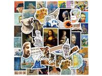 50 pcs. stickers paintings of famous artists, card