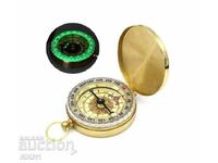 Bronze glow-in-the-dark compass, waterproof fluorescent