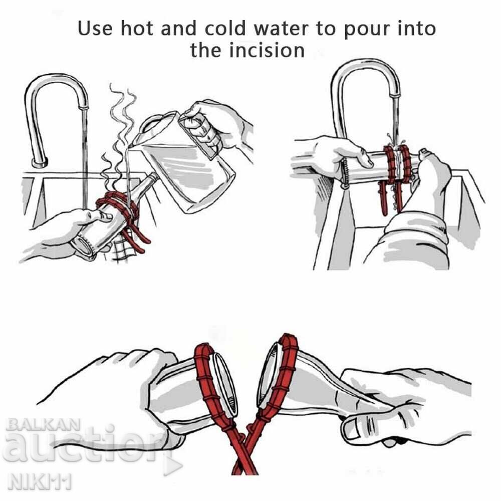 Auction  Glass bottle cutting tool, glass bottle