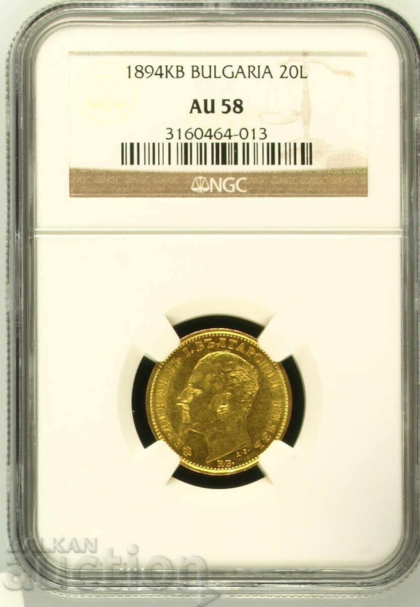 Auction Principality of Bulgaria 20 leva 1894 Ferdinand gold NGC AU 58 Auction Principality of Bulgaria 20 leva 1894 Ferdinand gold NGC AU 58