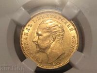 Principality of Bulgaria 20 leva 1894 Ferdinand gold NGC AU 58