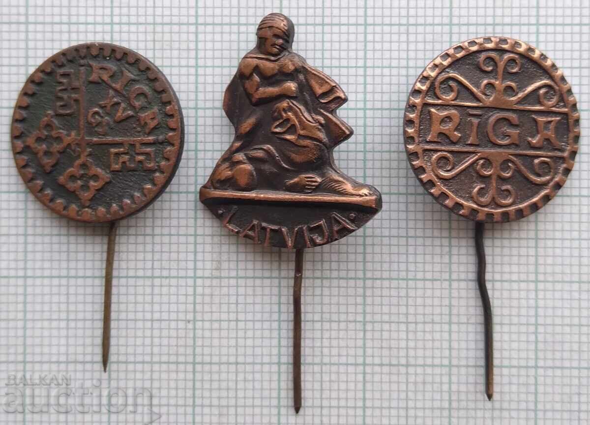 18268 Badge - Latvia - LOT-3 pcs. with price 2.40 BGN | € 1.23 18268 Badge - Latvia - LOT-3 pcs. with price 2.40 BGN | € 1.23