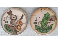 18270 Badge - Animal Musicians USSR - LOT-2 pcs.