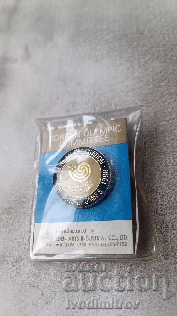 24th Olympic Games Korean Delegation Badge 24th Olympic Games Korean Delegation Badge