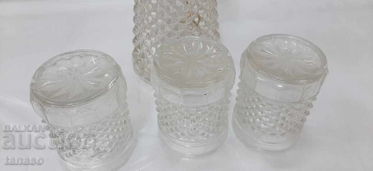 Γυάλινη καράφα με 3 φλιτζάνια (2,2) - 6