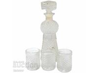 Glass carafe with 3 cups (2.2)