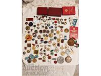 Large Lot Badges Medals Plaques Signs Boxes