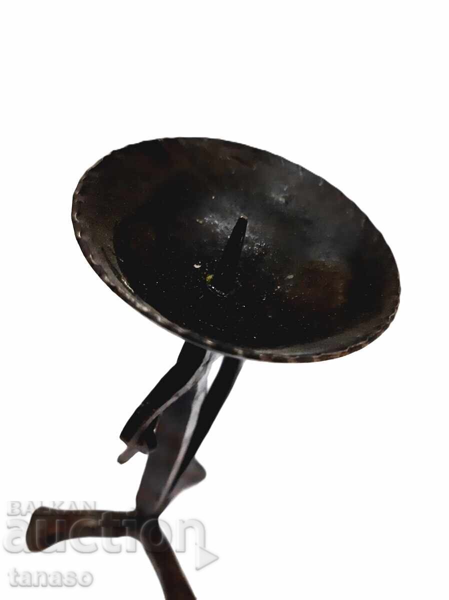 Old wrought iron candlestick (1.3) - 5