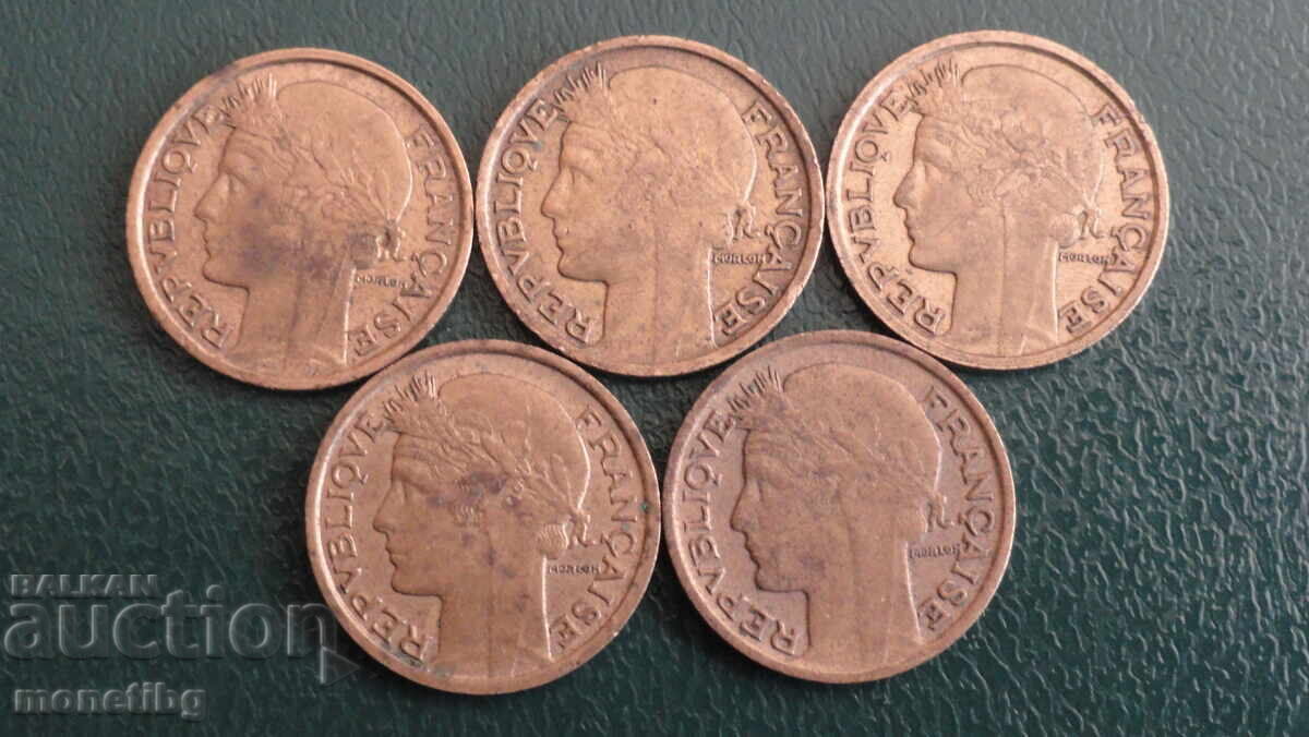 France 1932-39 - 50 centimes (5 pieces) with price 6.60 BGN | € 3.37 France 1932-39 - 50 centimes (5 pieces) with price 6.60 BGN | € 3.37