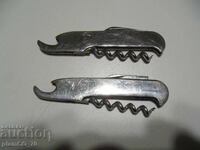 No.*7883 two old VT bottle openers - metal - with corkscrew