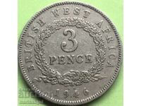 3 Pence 1946 Africa de Vest George al VI-lea