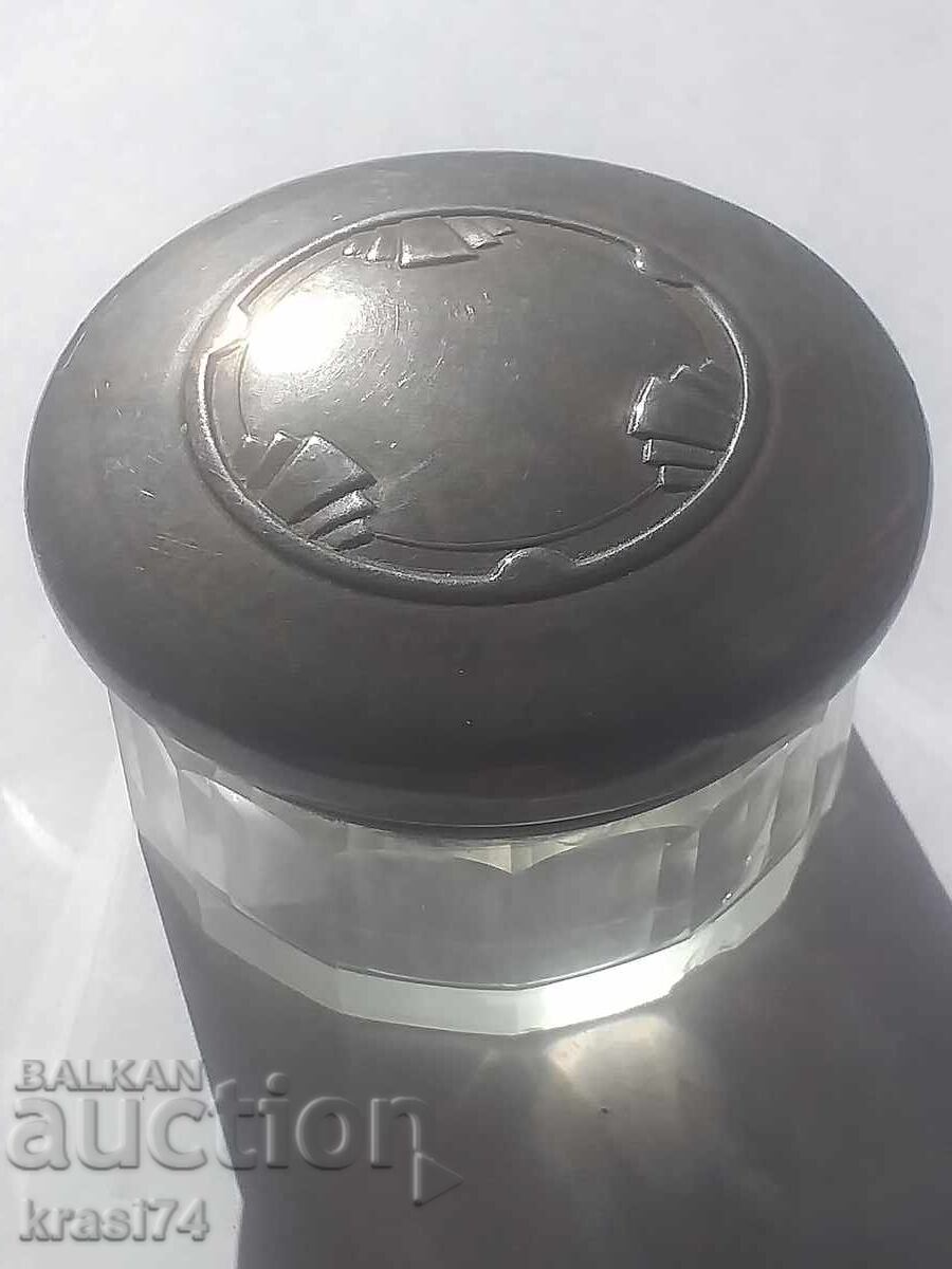 Jar with silver lid Jar with silver lid