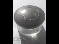 Jar with silver lid