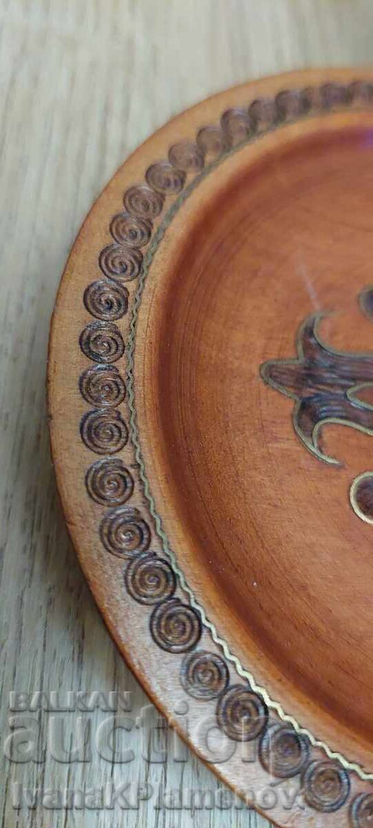 Wood and brass panel for collectors, small - 6