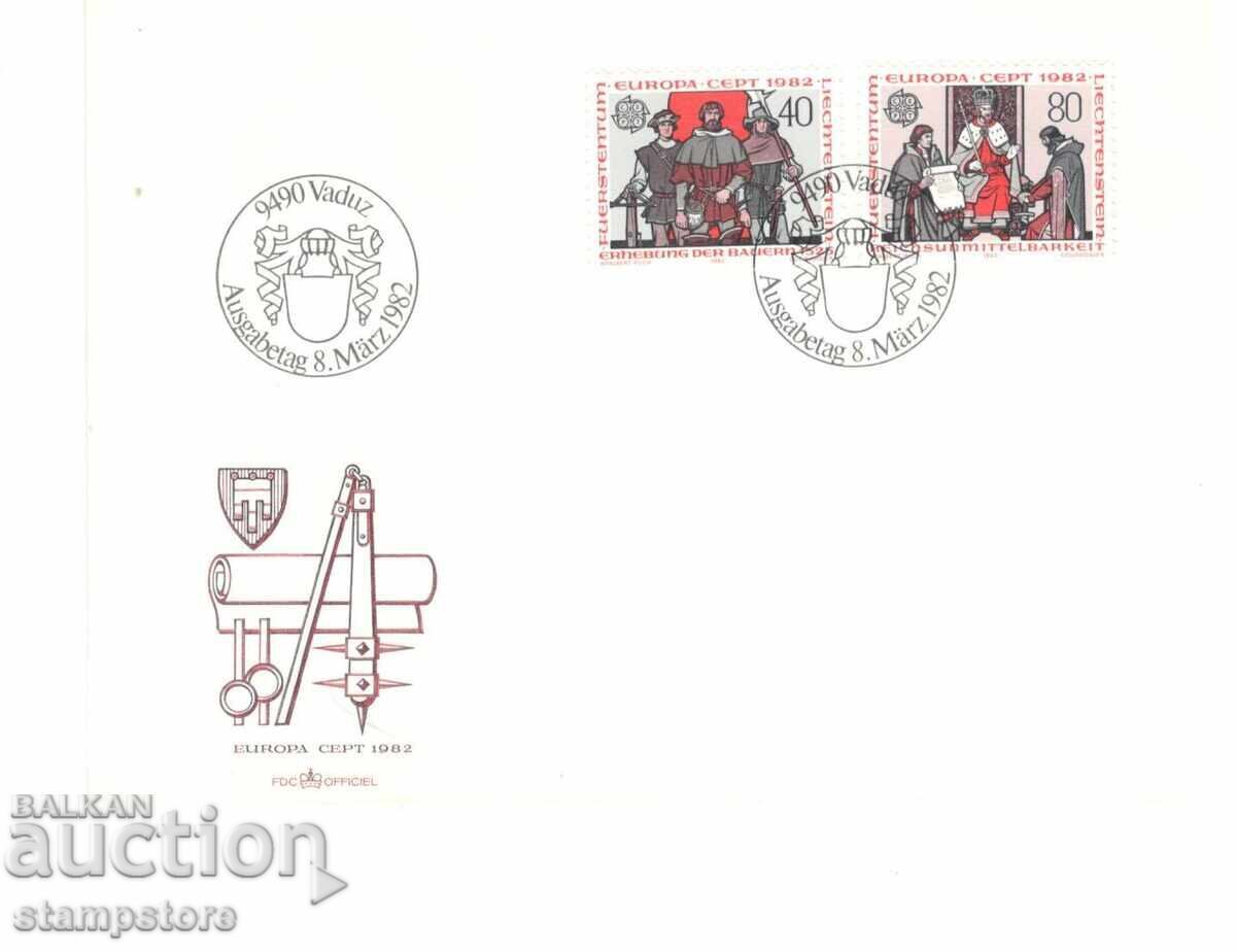FDC Liechtenstein Europe Sept 1982 FDC Liechtenstein Europe Sept 1982