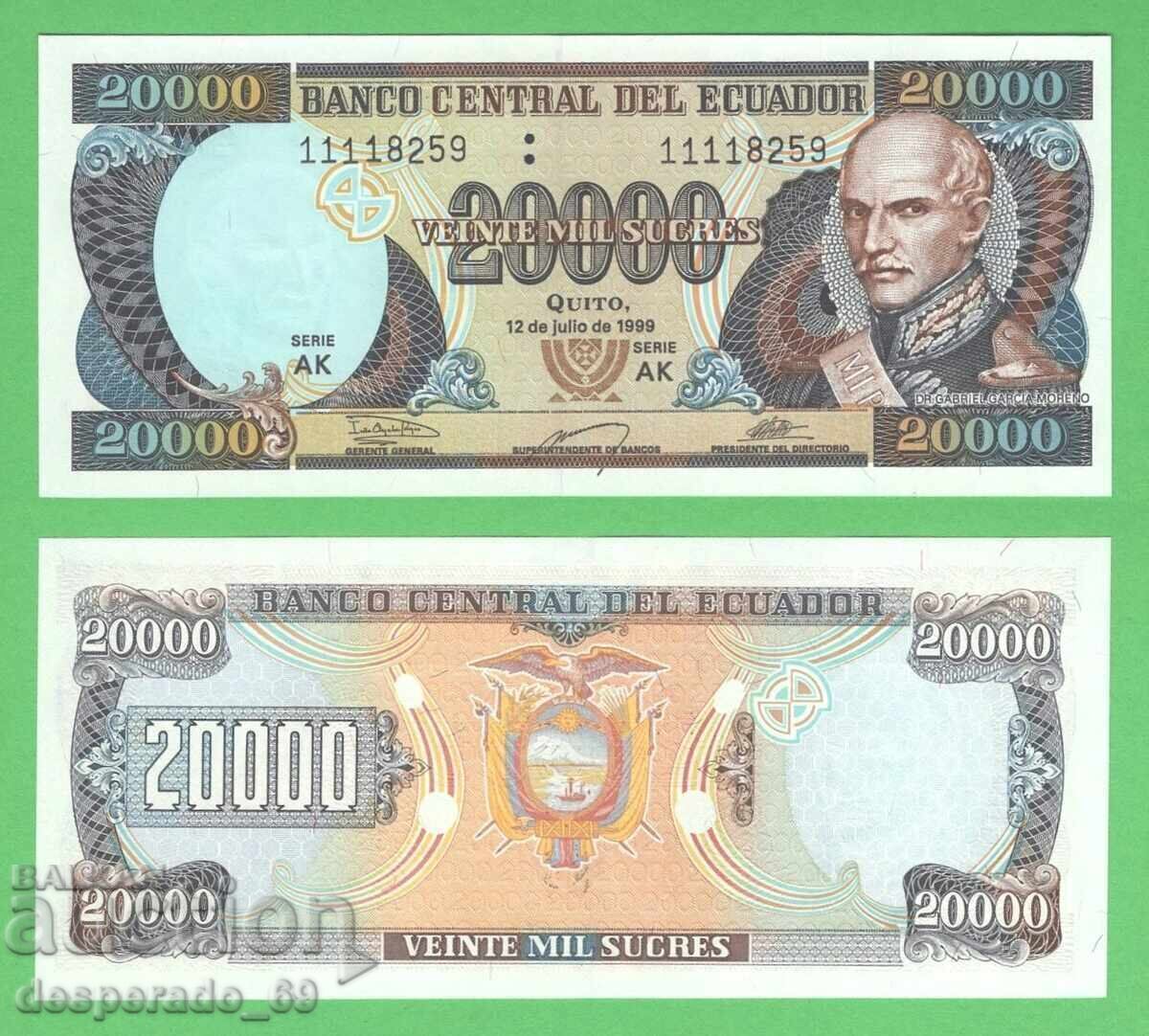 (¯`'•.¸ ECUADOR 20,000 Sucre 1999 UNC ¸.•'´¯) (¯`'•.¸ ECUADOR 20,000 Sucre 1999 UNC ¸.•'´¯)