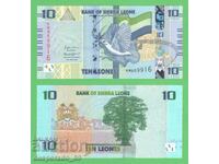 (¯`'•.¸ SIERRA LEONE 10 leoni 2022 UNC ¸.•'´¯)