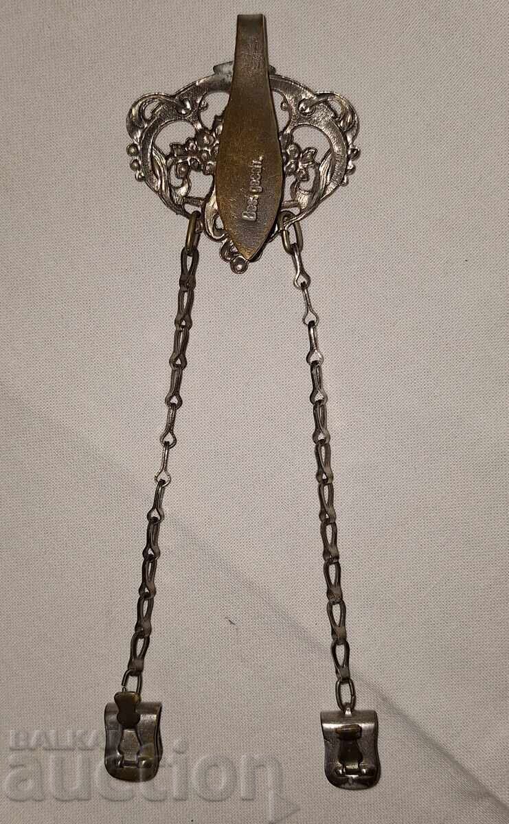 Old luxury silver-plated kyustek holder with clips--Ges.gesch. - 5 Old luxury silver-plated kyustek holder with clips--Ges.gesch. - 5