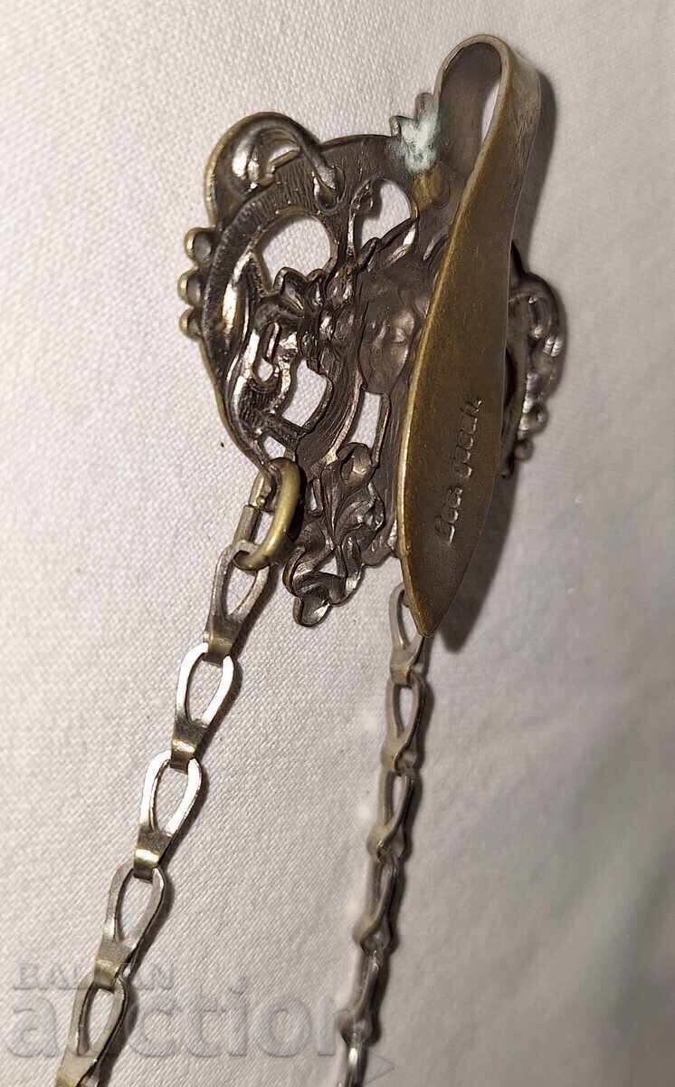 Old luxury silver-plated kyustek holder with clips--Ges.gesch. - 7 Old luxury silver-plated kyustek holder with clips--Ges.gesch. - 7