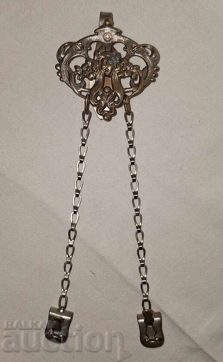 Old luxury silver-plated kyustek holder with clips--Ges.gesch. Old luxury silver-plated kyustek holder with clips--Ges.gesch.