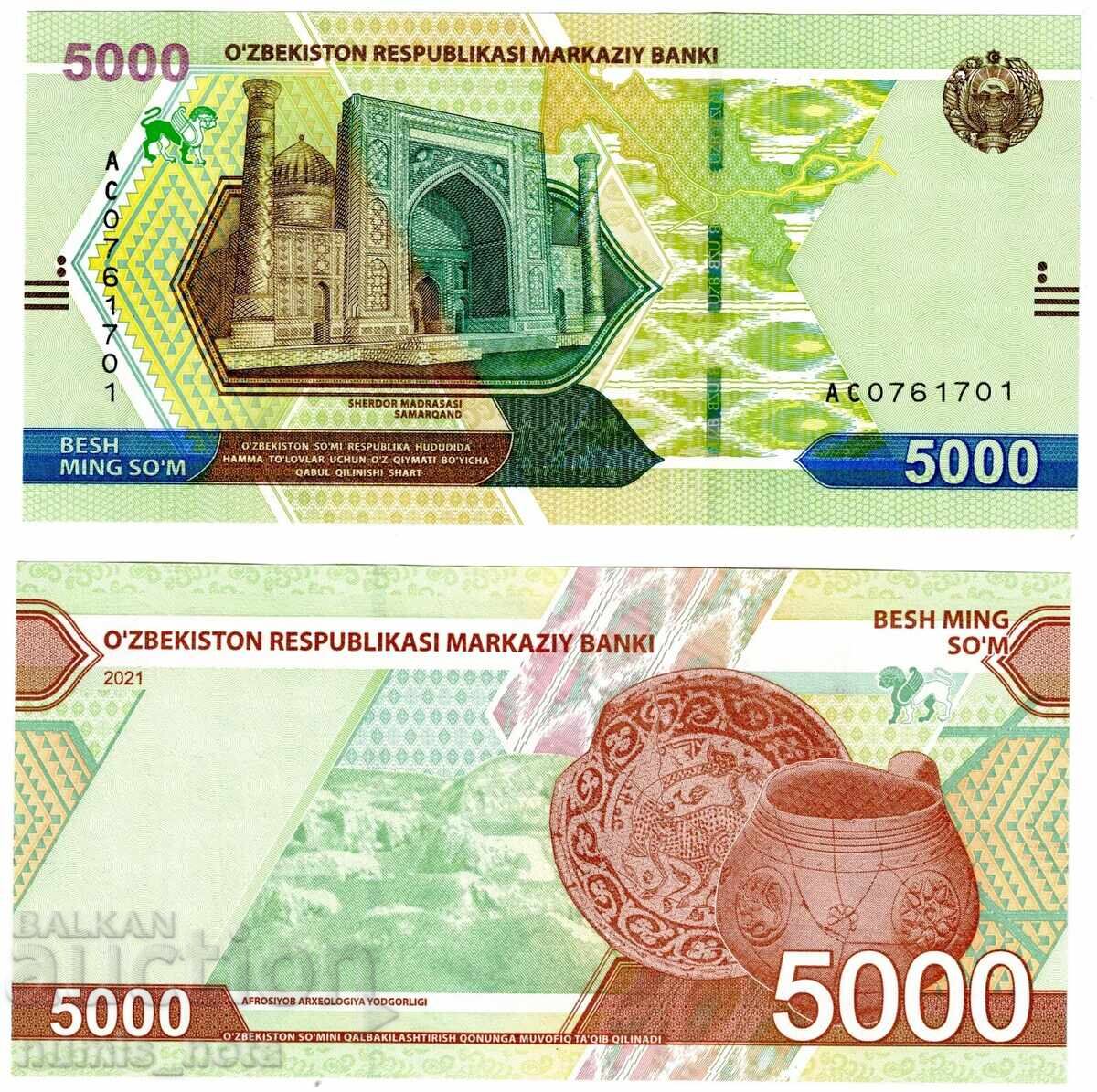 Uzbekistan 5000 soms 2021 UNC