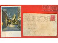 BULGARIA TRAVEL ENVELOPE with CHRISTMAS CARD SOFIA REBARKOVO 1944