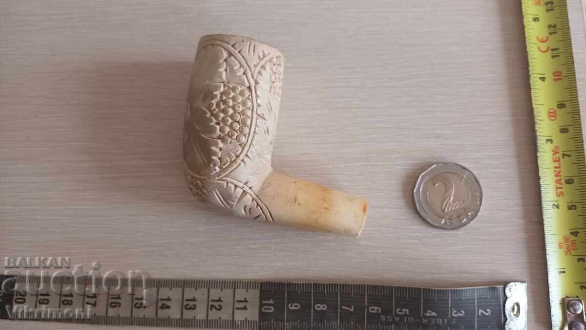 Pipă de epocă, spumă de mare, sculptură, veche - 6