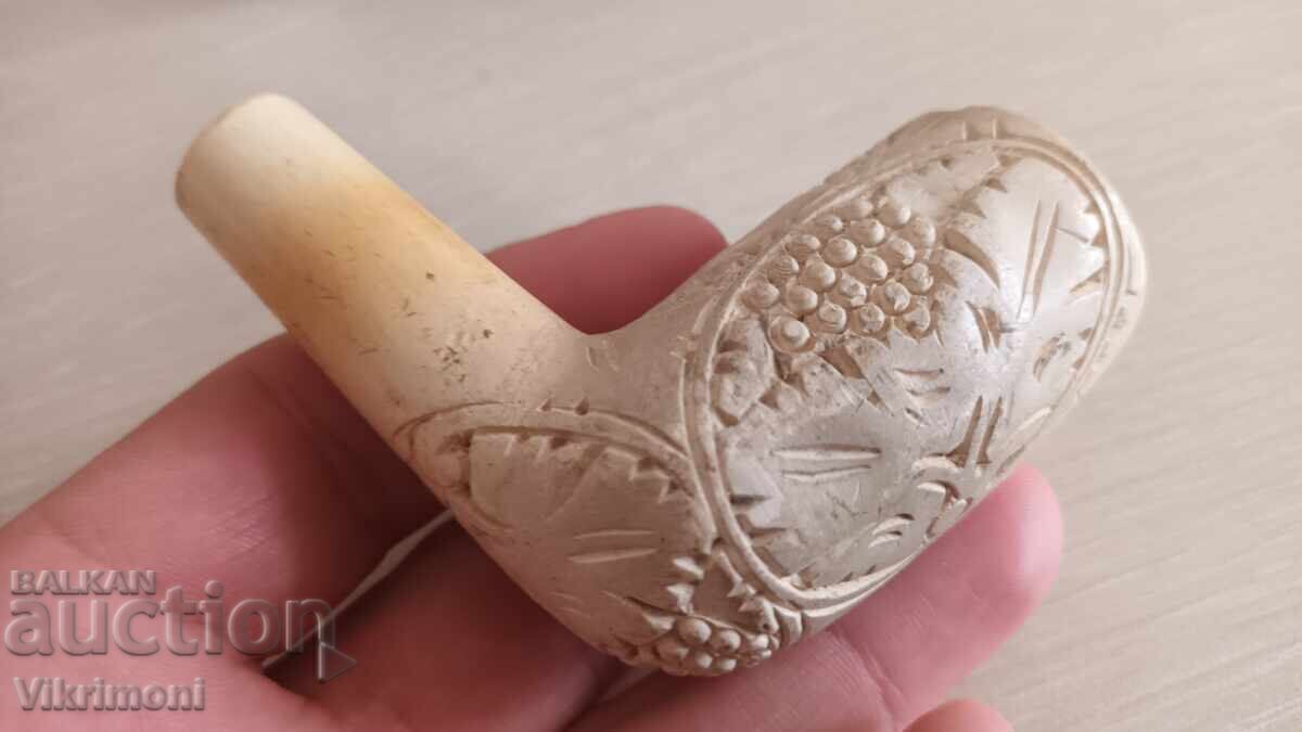 Pipă de epocă, spumă de mare, sculptură, veche