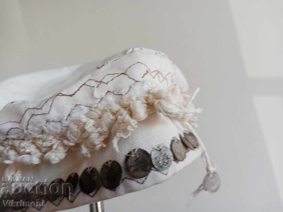 Етно фесче,носия,бронз,сребро,кърпа,накит,монети - 5