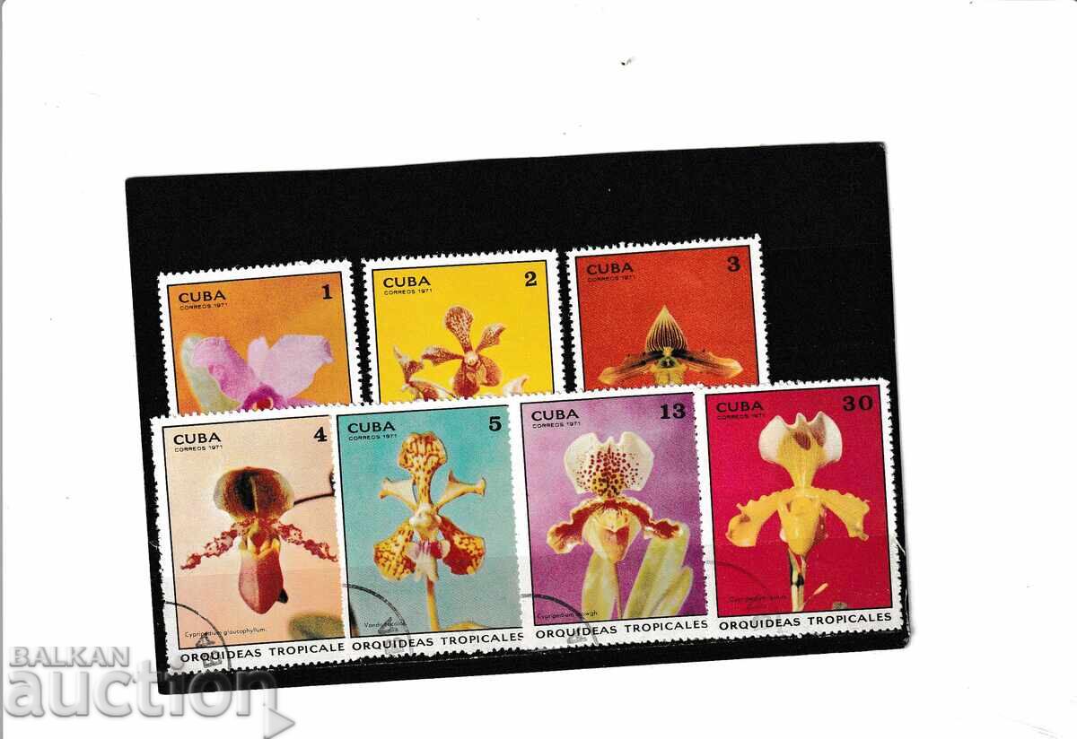 Cuba 1971 - Flowers - 7 m. destroyed. Cuba 1971 - Flowers - 7 m. destroyed.