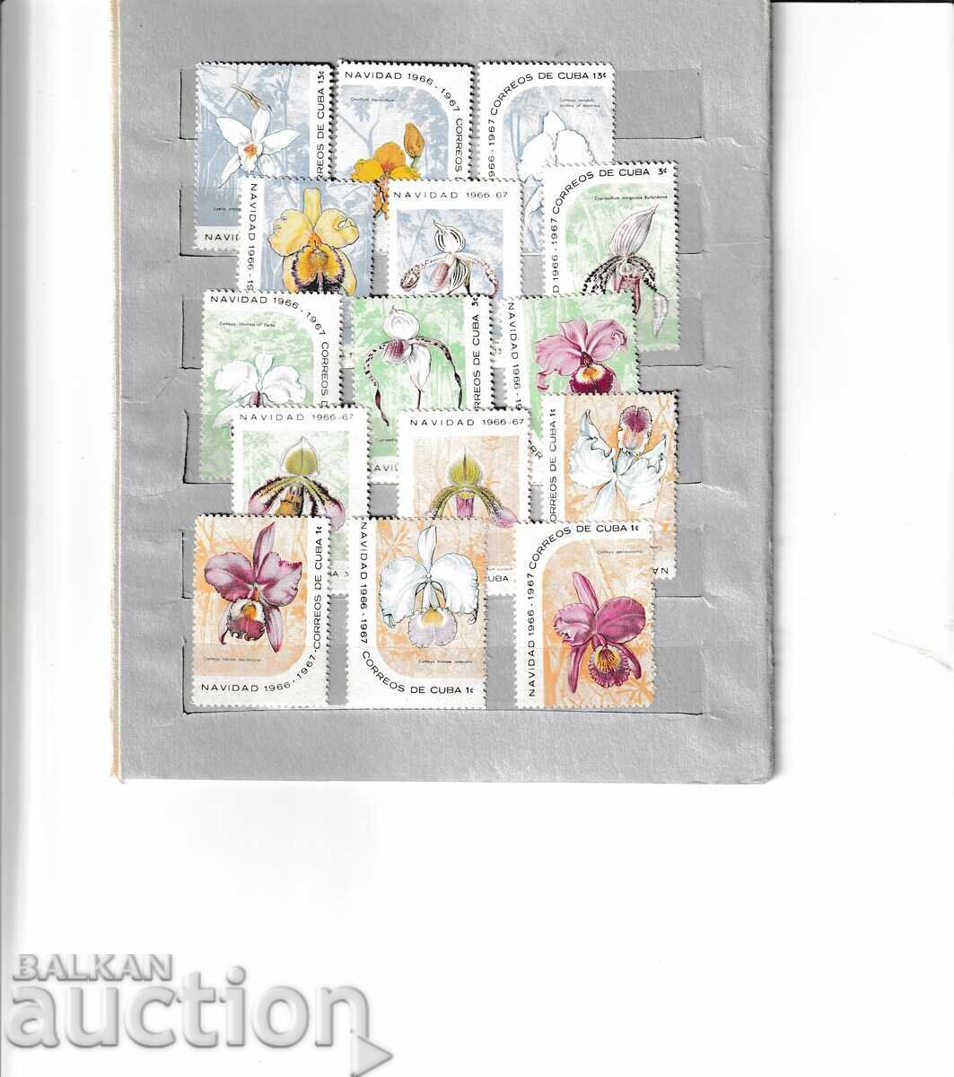 Cuba 1966/1967 - Orhidee - 15 m. curat Cuba 1966/1967 - Orhidee - 15 m. curat