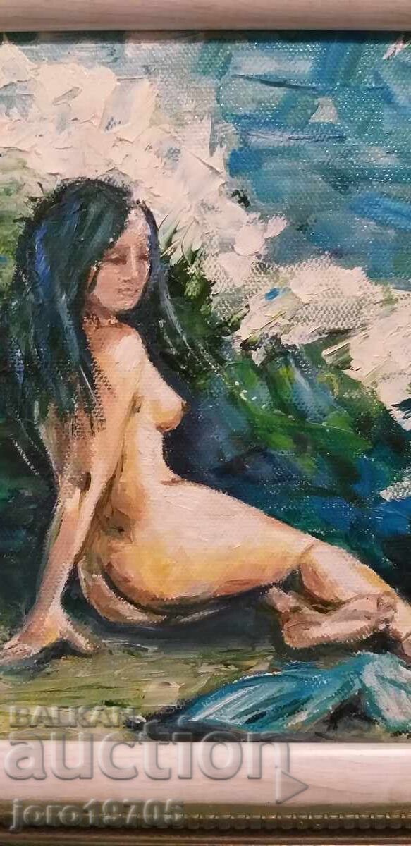 Delivery of OLD OIL PAINTING / MERMAID / signature / canvas Delivery of OLD OIL PAINTING / MERMAID / signature / canvas
