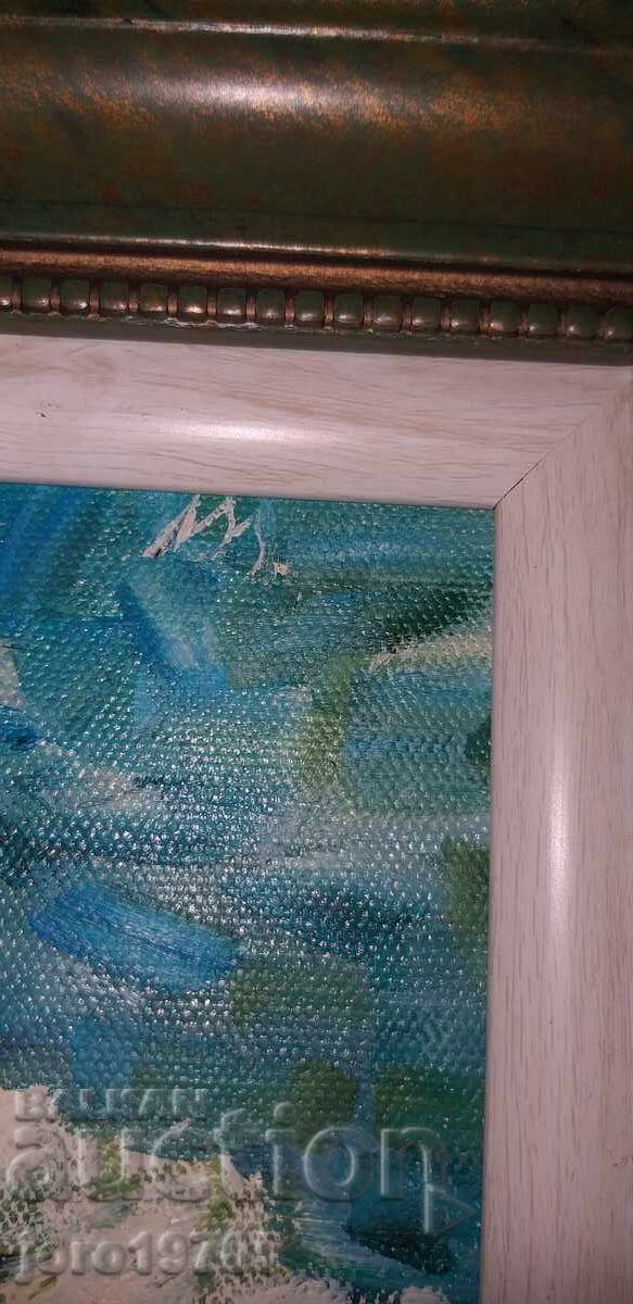 OLD OIL PAINTING / MERMAID / signature / canvas - 6 OLD OIL PAINTING / MERMAID / signature / canvas - 6