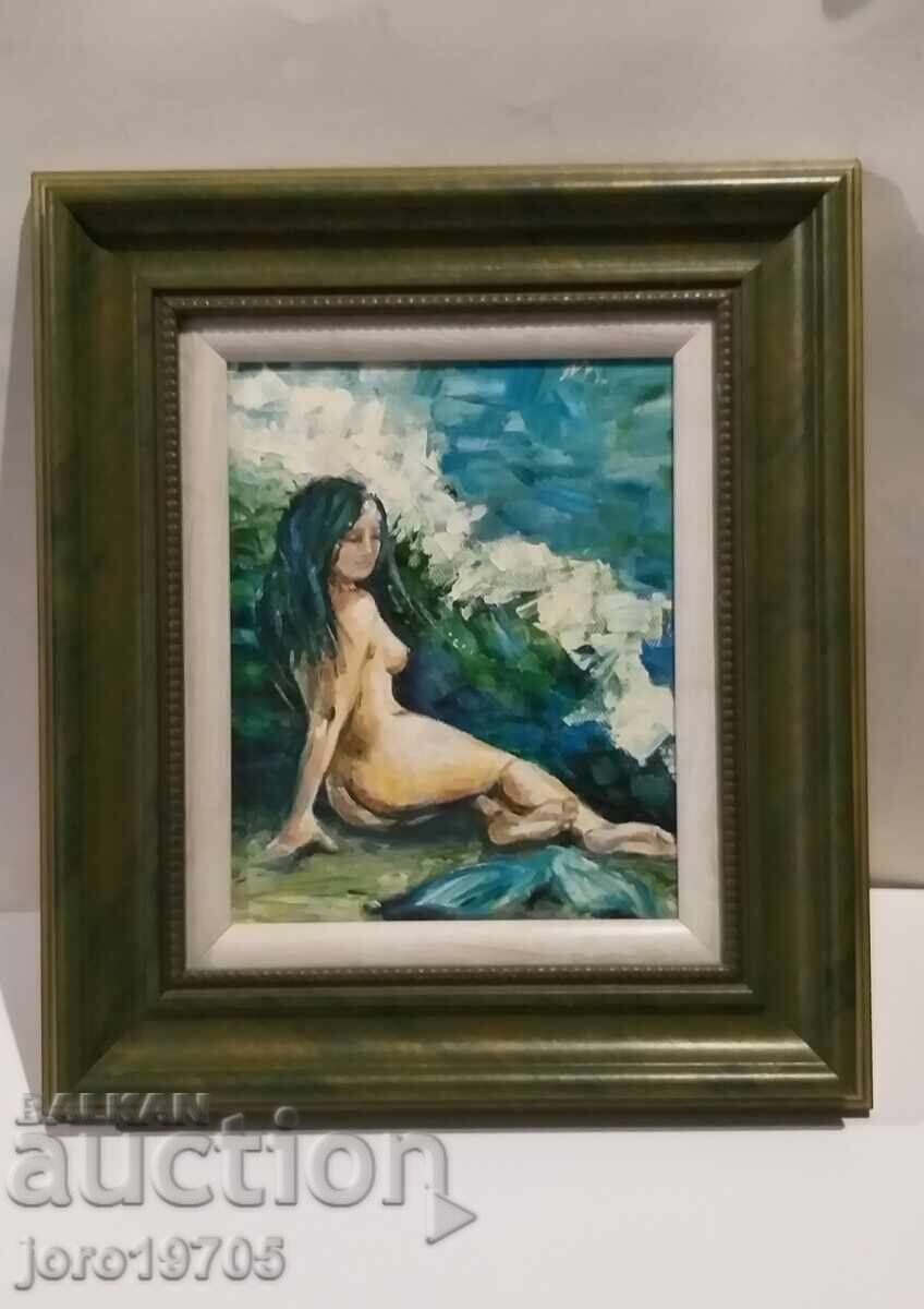 OLD OIL PAINTING / MERMAID / signature / canvas OLD OIL PAINTING / MERMAID / signature / canvas
