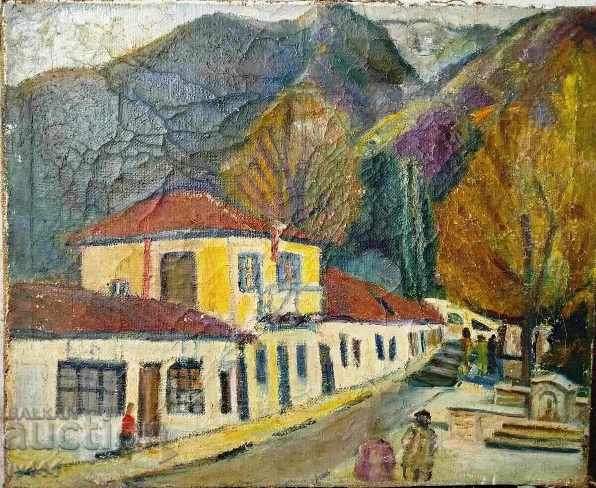 I AM SELLING AN OLD BULGARIAN OIL PAINTING - OLD SOPOT