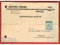 CARD DE CĂLĂTORIE BURGAS - TETEVEN - FARMACIA TUYKOV 1944